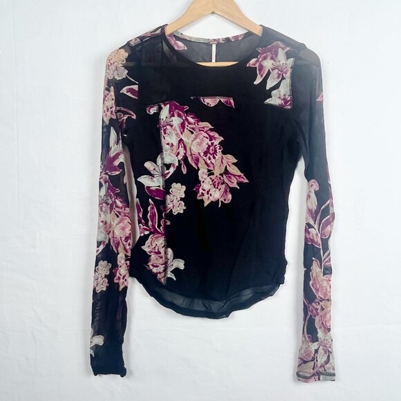 Free People Tops - NWT Free People Bettys Garden Top Floral Mesh Large